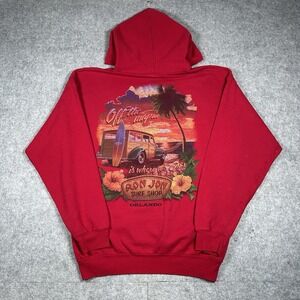 Ron Jon Surf Shop Pullover Hoodie Men's Size large red Big Back graphic surfer
